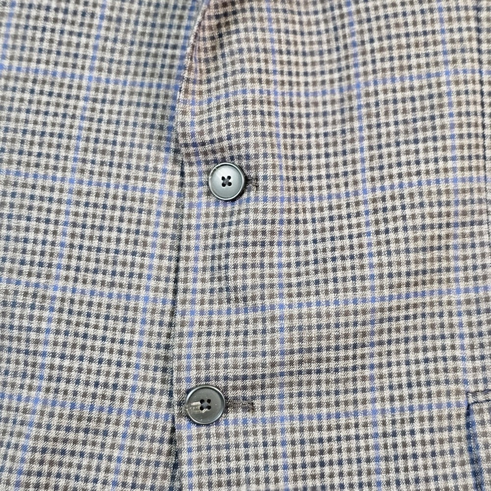 Jos. A. Bank Sport Coat Mens 46R Brown Plaid Wool Traveler Jacket Tailored Fit - Picture 5 of 15